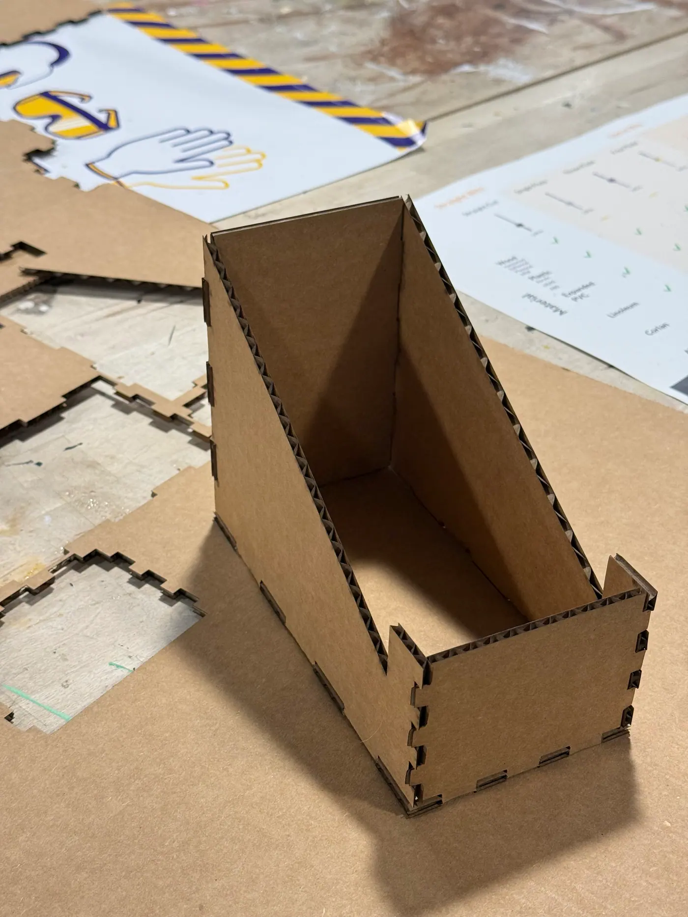 Laser cut laptop stand prototype