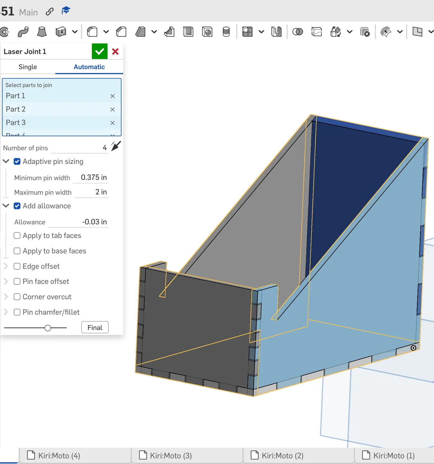 Laptop stand laser joint modeling