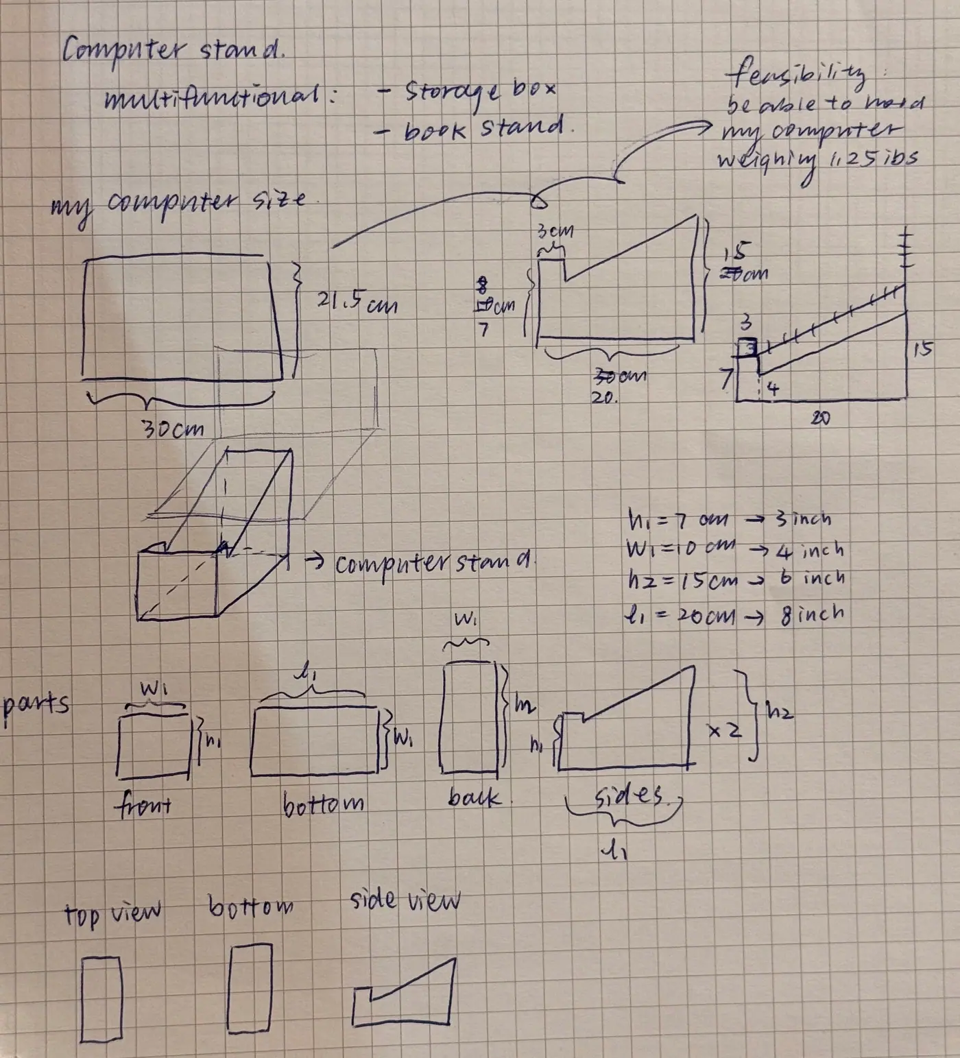 Laptop stand sketch