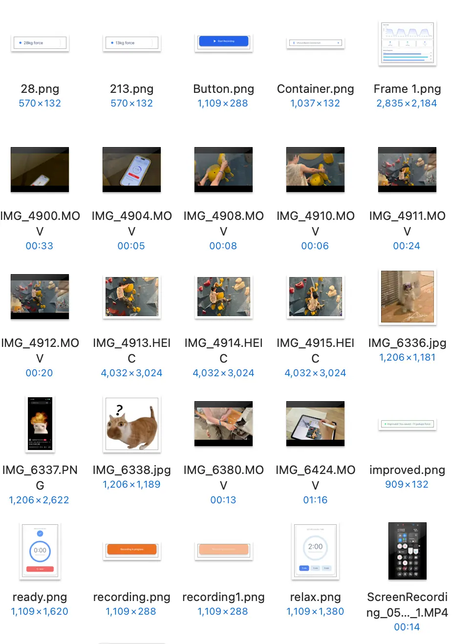 Video prototype materials and production notes