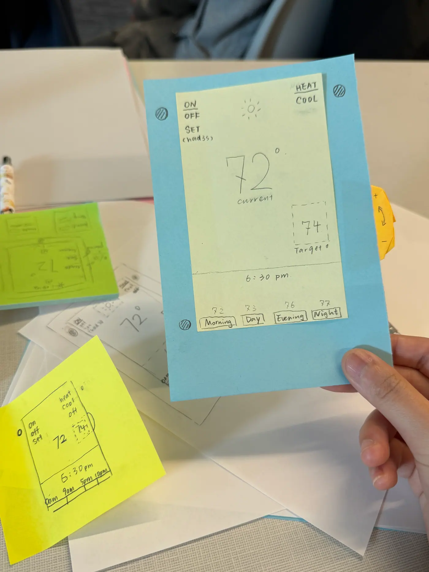 Paper thermostat interface prototype