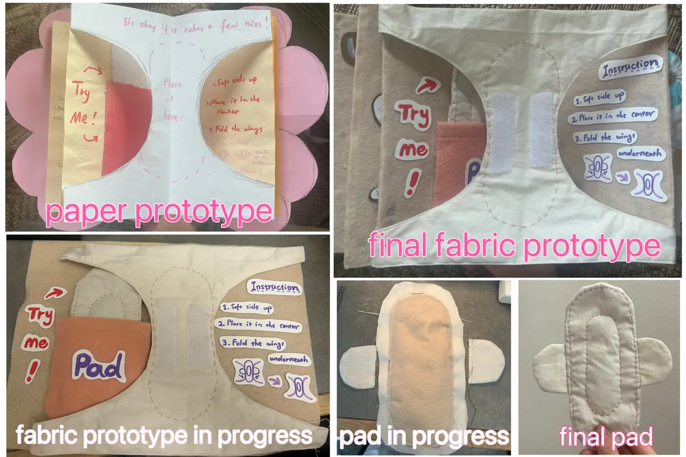 Bloom fabric pad placement process
