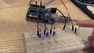 Photoresistor input controlling LEDs