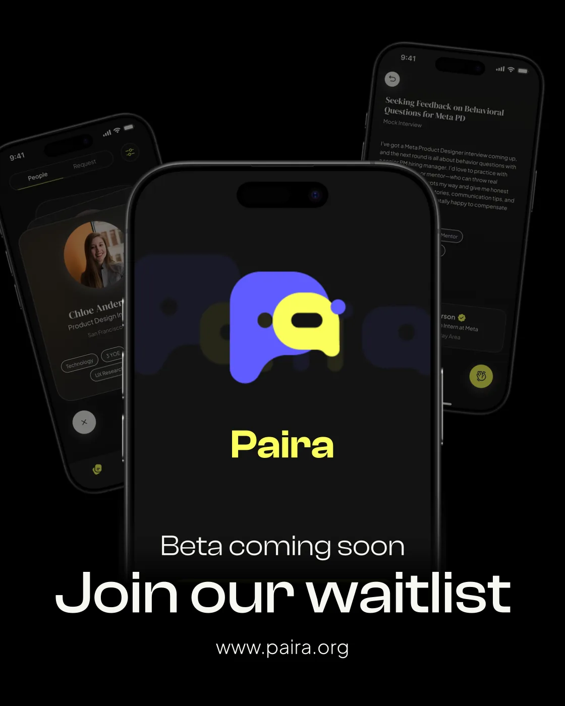 Paira beta launch waitlist poster