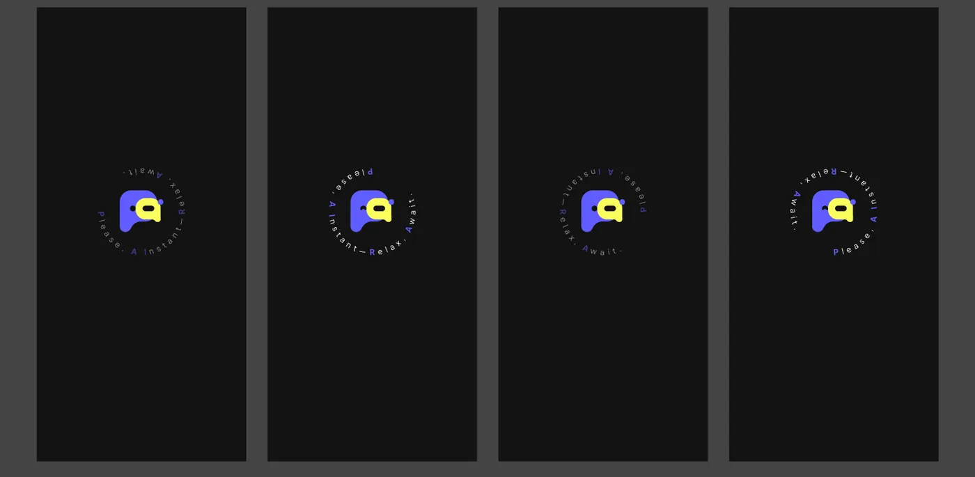 Paira loading animation and motion language screens