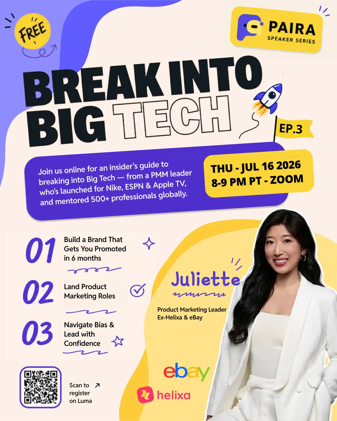Paira speaker event poster for July 16