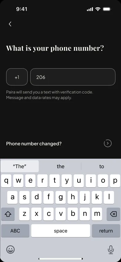 Phone number entry
