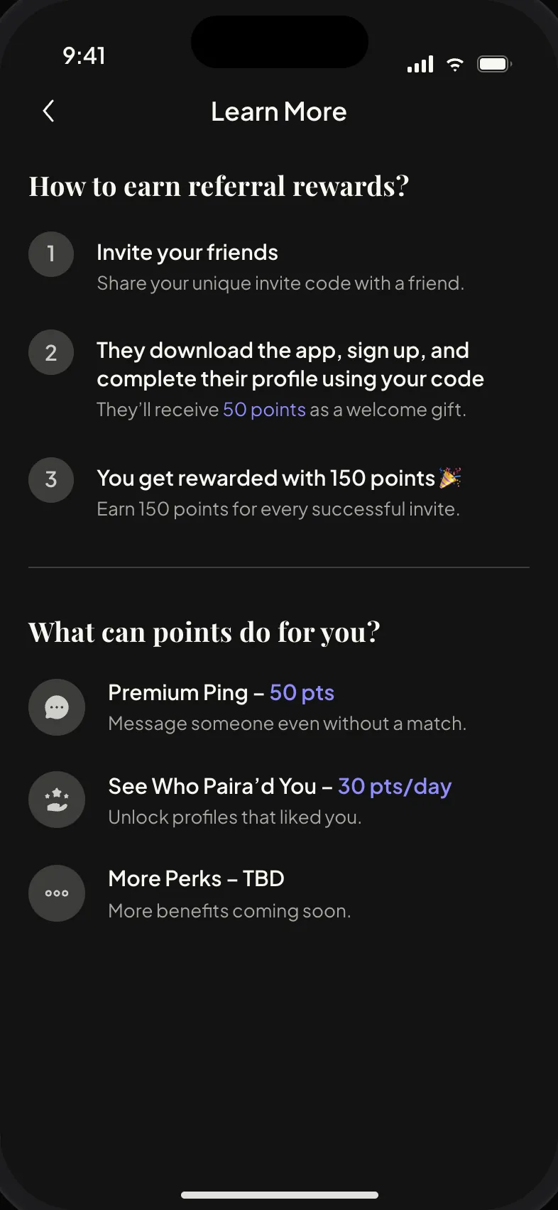 How to earn referral rewards and what points can do
